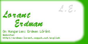 lorant erdman business card